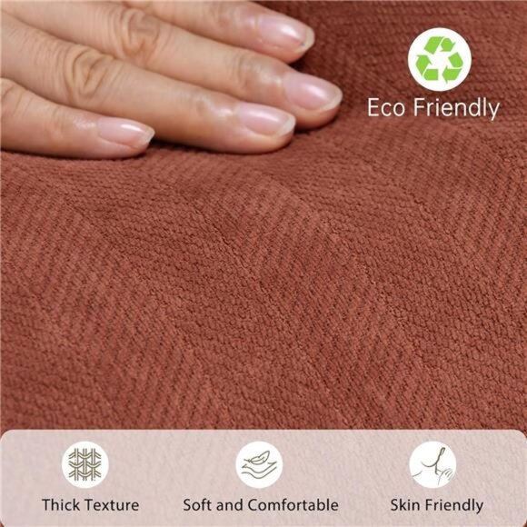 Rust Throw Pillow Covers 18x18 Set of 2 Chenille Fall Pillow Covers - Picture 6 of 7